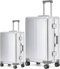 Metal all aluminum carry-on suitcase 20 "hard face, TSA lock and rotating wheel by XZSP+AISU