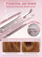 SHEGLAM Pink Curling Iron Automatic Gift for Woman (Pink, 1.25 inch) Cupid's Charm One-Touch Instant Curler