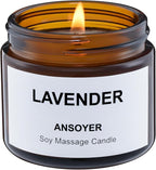 Mini Massage Candle for Body Oil - Portable Warm Oil Candle for Dry Skin Relief & Relaxation, Scented Candles for Women Self Care, Stocking Stuffer Gift - 1.77OZ (Lavender)