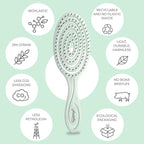 Ninabella Detangle Hair Brush for Women & Men - Does not Pull - Straightening Brushes for Straight & Curly Hair - Unique Spiral Detangling Hairbrush - Green