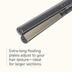 INFINITIPRO BY CONAIR Tourmaline Ceramic 1-Inch Flat Iron Hair Straightener, 1-Inch Flat Iron to Straighten or Curl, 5 Heat Settings, for All Hair Types and Textures, Metallic Gray