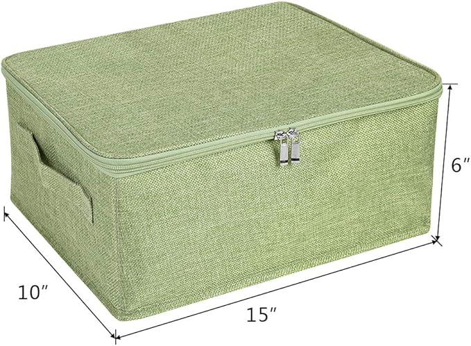 ANMINY Storage Bins with Zipper Lids 13 Qt Lidded Fabric Storage Boxes Baskets - Image 3