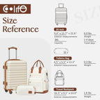 Coolife Luggage Sets Suitcase Set 3 Piece Luggage Set Carry On Hardside Luggage - Image 7