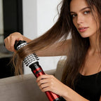 Heated Styling Brush Dryer - All in Volumizing Tool for Quick Looks | Coated Body with Even Heat Flow, Electric Grooming Appliance for Daily Styling 14.57x5.51 in
