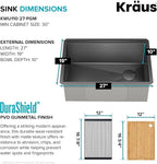 KRAUS Kore Workstation 27-inch Undermount 16 Gauge Black Stainless Kitchen Sink - Image 4