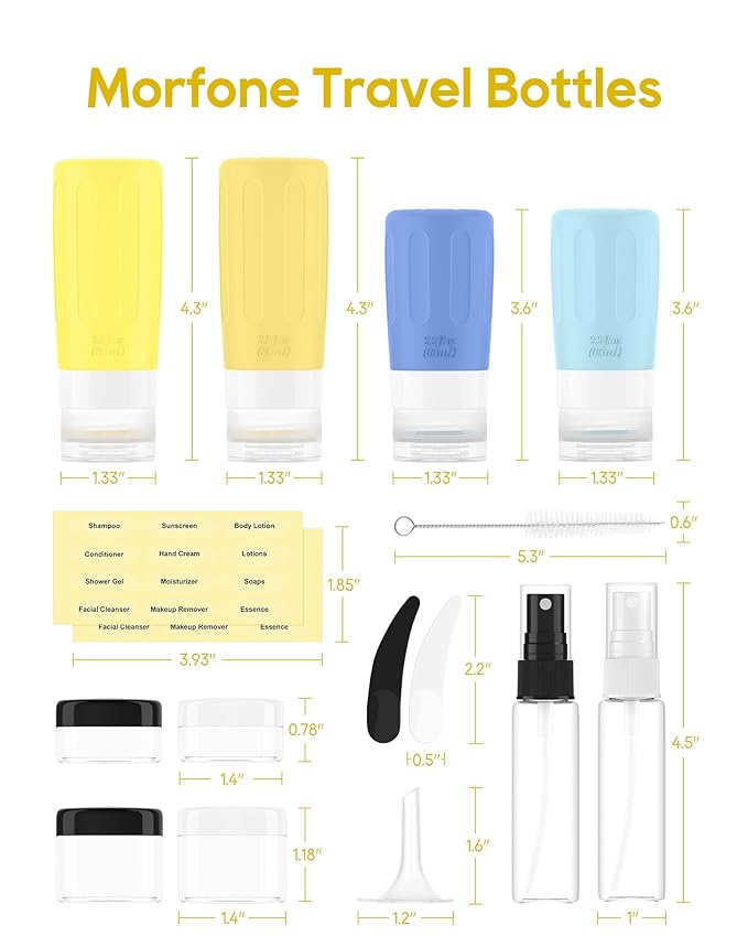 Morfone 16 Pack Silicone Travel Bottles Set - Image 5