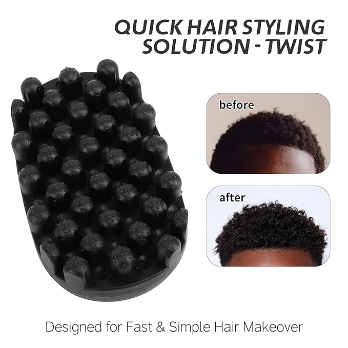 Rubber Curling Hair Brush : Twist King Sponge for Afro Hair, Ideal Durable Washable Sponges Curls Tool (Small Tooth)
