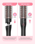 5 in 1 Wand Curling Iron Set, Hair Styling Tools with Thermal Brush and 4 Interchangeable Ceramic Barrels from 1/2 to 1 1/2 inch, Fast Heating, Dual Voltage Hair Curler, Gifts for Women