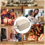 Travel Toiletry Bag for Women PU Triple-layer Double Zipper Toiletry Bags - Image 6