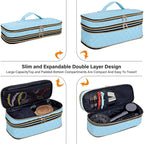 Hair Dryer Travel Carrying Case, Curling Iron Storage Bag, Slim Expandable Handheld Dual-Layer Travel Storage Bag for Dryer/Hair Tool Organizer/Style Organizer