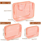 APREUTY Clear Makeup Bags, TSA Approved 6 Pcs Cosmetic Makeup Bags Set Clear PVC - Image 2