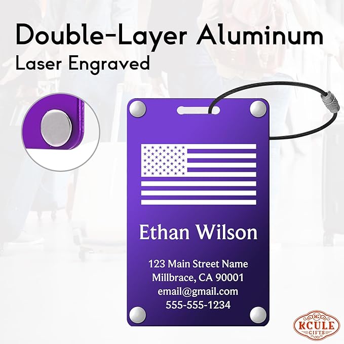 Personalized Luggage Tags: Custom Metal Luggage Tags - Image 3