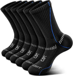 BULLIANT Compression Socks for Men 6Pairs, Athletic Crew Socks Cushioned For by BULLIANT
