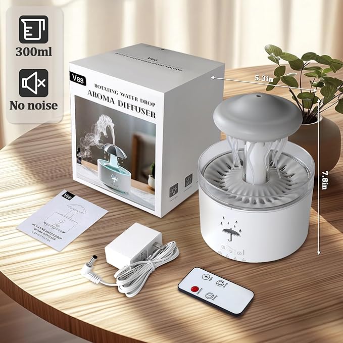 Essential Oil Diffuser for Home, Bedroom Humidifiers, Air Scent Aroma Aromatherapy Ultrasonic Humidifier Machine Timer Small Mini difusor de Aromas para casa Living Room Office Decor Gifts Jellyfish