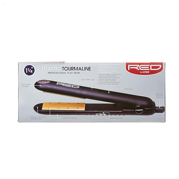 Red by Kiss Titanium Styler Flat Iron (Ceramic, 1 1/4" (1.25 inch))