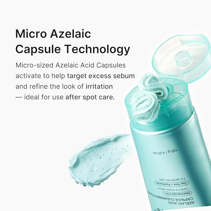 medicube Facial Cleanser Azelaic Acid Capsule Foam Cleanser | Soothing Daily Cleansing Foam For Troubled Skin & Excess Sebum Control | Uneven Skin with Niacinamide, Glycerin | Korean Skincare, 4.23 oz