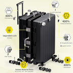 Krute Luggage Set 2 Pieces 20 28 Inch Aluminum Frame Carry on Luggages TSA Lock - Image 4
