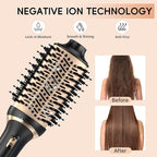 Hair Dryer Brush Set, Multifunctional Hot Air Brush for Salon Blowouts, Negative Ion Technology & Quick Drying, Shiny and Less Frizz, Black Orange