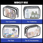 16 Pieces Clear Cosmetic Bags PVC Clear Makeup Bags TSA Approved Toiletry Bag - Image 6