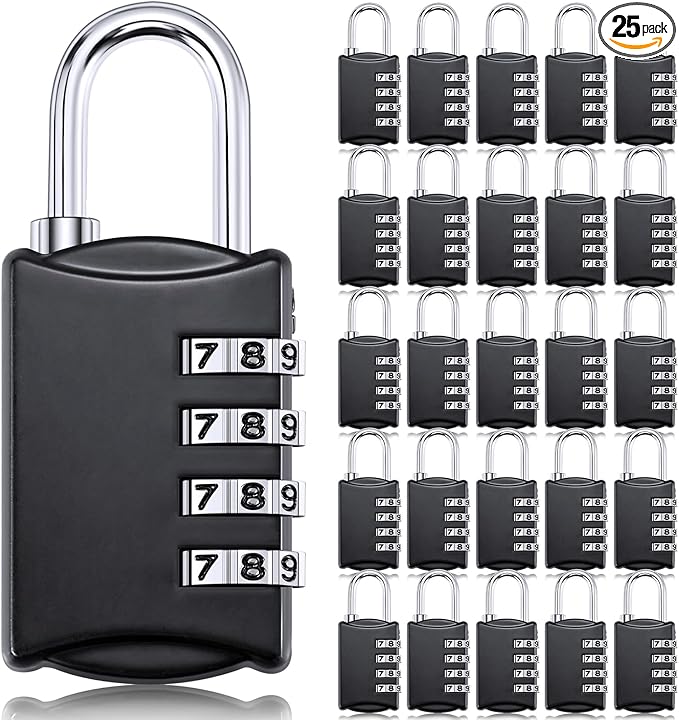 25 Pcs 4 Digit Combination Locks Combination Padlock Luggage Number Locks by Sadnyy