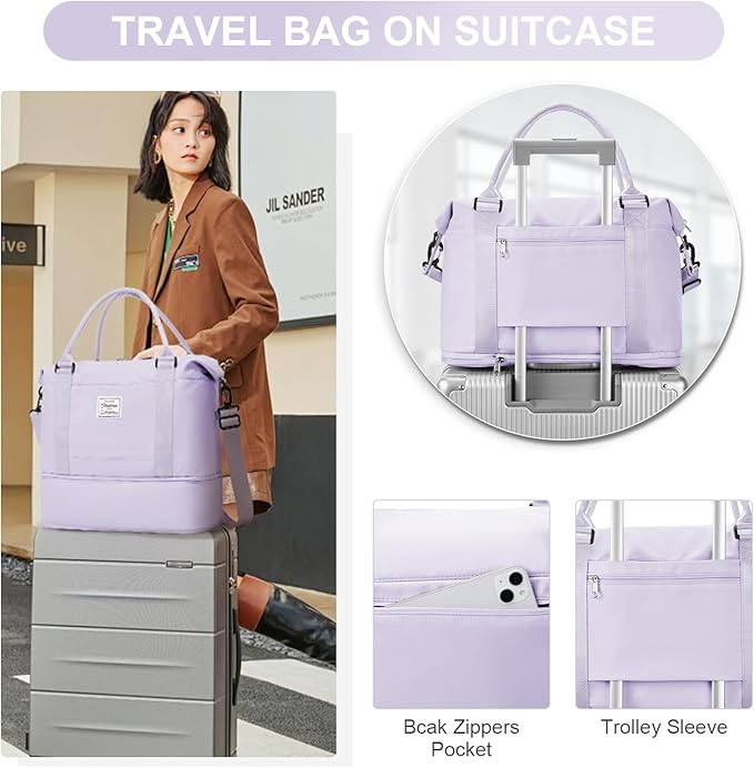 Travel Duffel Bag, Sports Tote Gym Bag, Shoulder Weekender Overnight Bag - Image 2