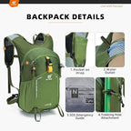 SKYSPER Small Hiking Backpack - 25L Travel Daypack Lightweight Bag Water - Image 4