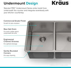 KRAUS Standart Pro 33 -inch Undermount 60/40 Double Bowl 16 Gauge Stainless - Image 4