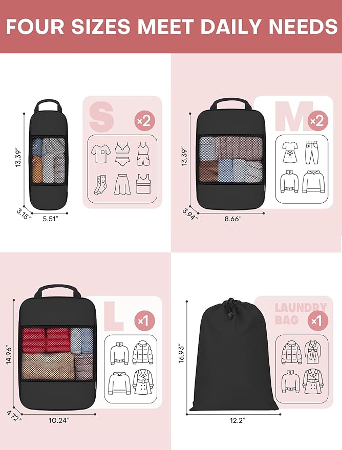 6 PCS Set Compression Packing Cubes - Image 6