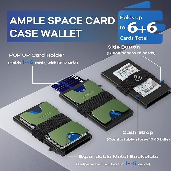 Mens Business Card Holder, Slim Card Wallet - Image 2