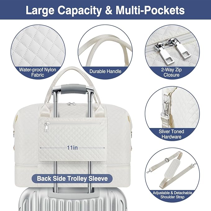 Weekender Bag for Women, Travel Duffel Bag Carry On Overnight Bag - Image 5