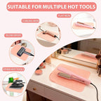 Large Silicone Heat Resistant Mat, Portable Travel Hot Hair Tools Holder Pad for Curling Iron, Flat Iron, Hair Straightener and Other Styling Tools(12.0" x 9.0")
