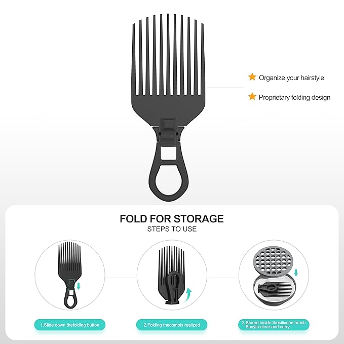 Silicone Twist Hair Brush, Magic Curling Hair Tool for Afro Curls,Vertical Stripe Curl Brushes, Detachable Two-Sided for Men Women Boy Girl Comb, Gray, 1 Piece
