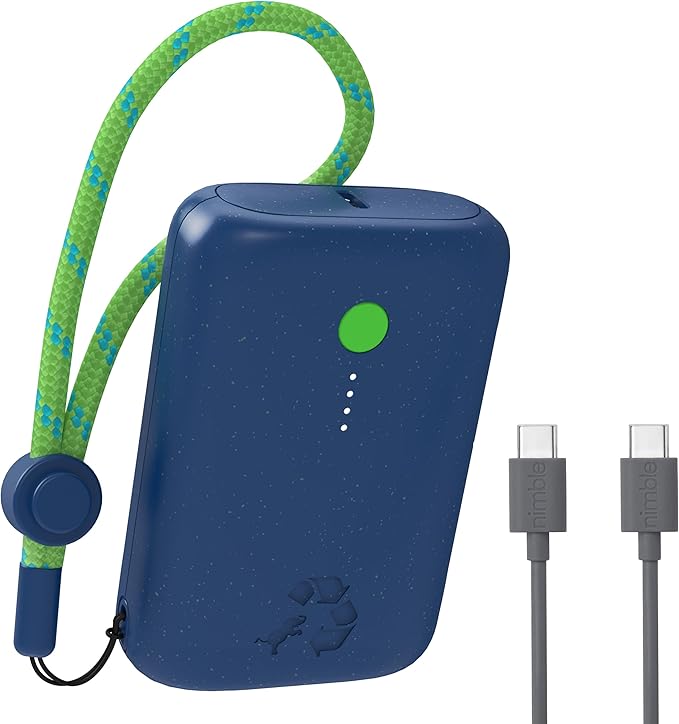 Nimble Champ Portable Charger, 000mAh Power Bank Fast Charging, 20W Dual USB-C by Nimble