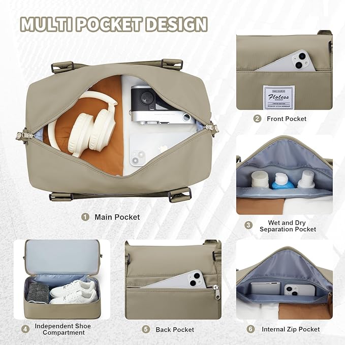 Travel Duffel Bag, Sports Tote Gym Bag, Shoulder Weekender Overnight Bag - Image 6