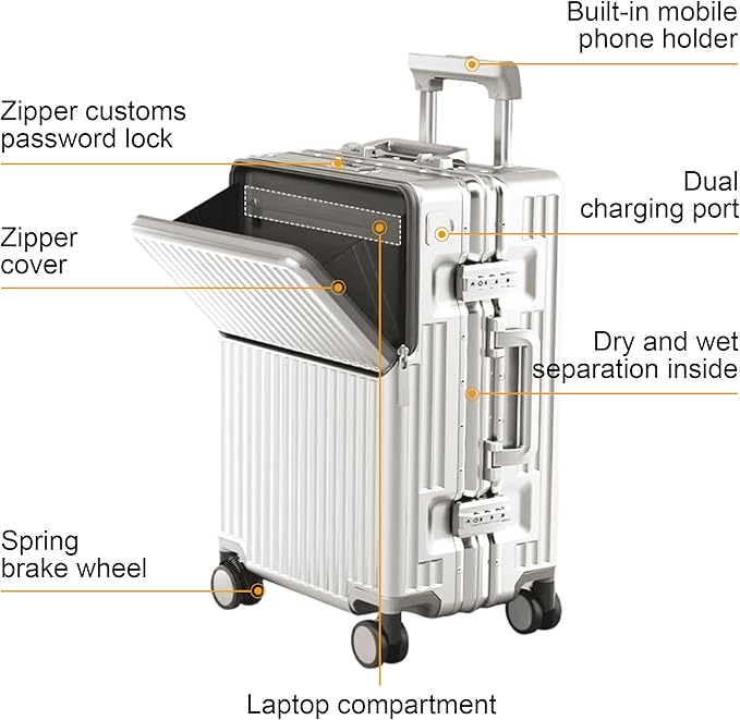 Hard Shell Luggage 20 Inch Travel Luggage, Carry-On Luggage Spinner TSA - Image 2