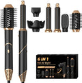 6 in 1 Hair Dryer Brush, Foldable Blow Dryer Brush with Wrap Curler, Detachable Air Hair Styler Curling, Drying,Volumizing, Straightening, Negative Ionic Hair Dryer with Diffuser, Hair Styling Tools