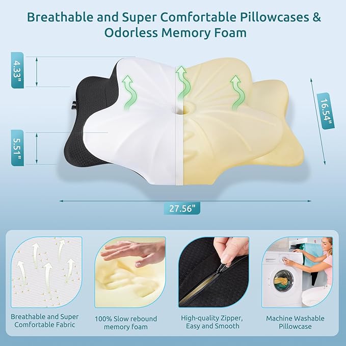 DONAMA Cervical Pillow for Neck and Shoulder, Contour Memory Foam Pillow - Image 6