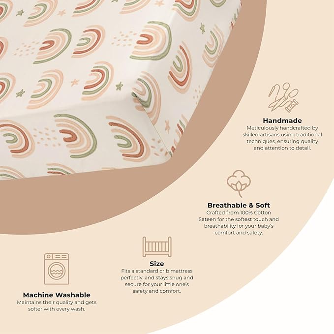 Crane Baby 100% Cotton Breathable Fitted Baby and Toddler Sheet - Image 2