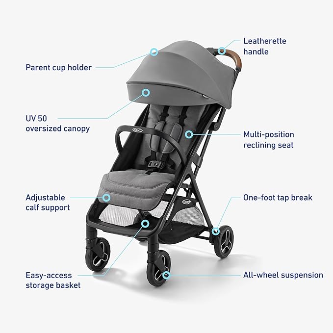 Graco Ready2Jet Compact Stroller – Overhead Friendly Compact Travel Stroller - Image 6