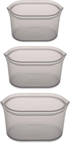 Zip Top Reusable Food Storage Bags | 3 Dish Set | Silicone Meal Prep Container - Image 2