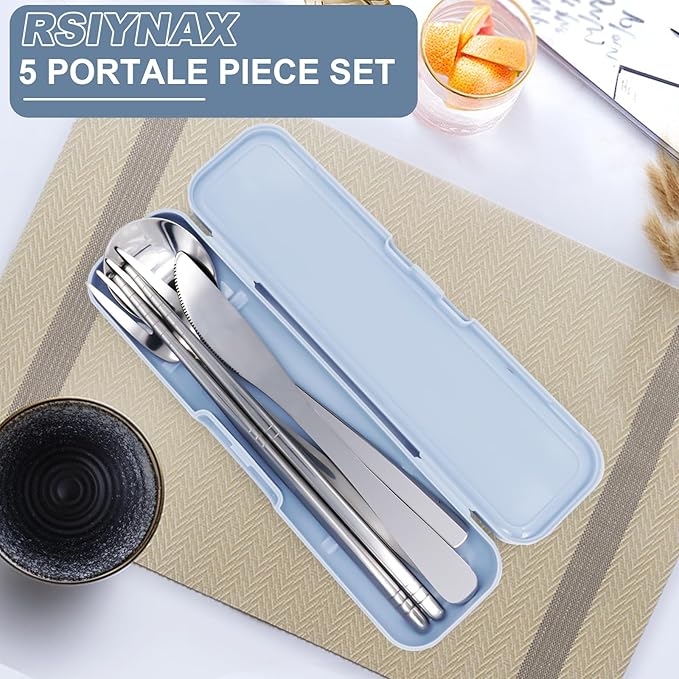 5 Piece Rsiynax Portable Travel Utensils Set - Image 2