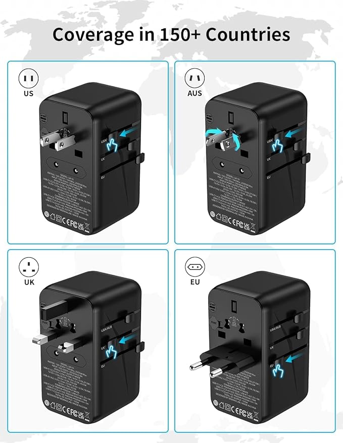 MOMAX Universal Travel Adapter, 100W Fast GaN International Power Adapter - Image 5
