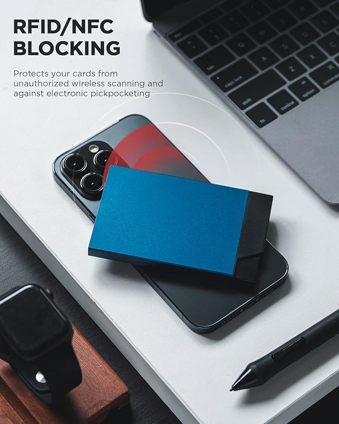 VULKIT Pop up Card Holder Minimalist Credit Card Holder RFID Blocking Slim - Image 4