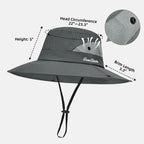 Ponytail Sun Bucket Hats for Women UV Protection Foldable Wide Brim (1 Pack-gray)