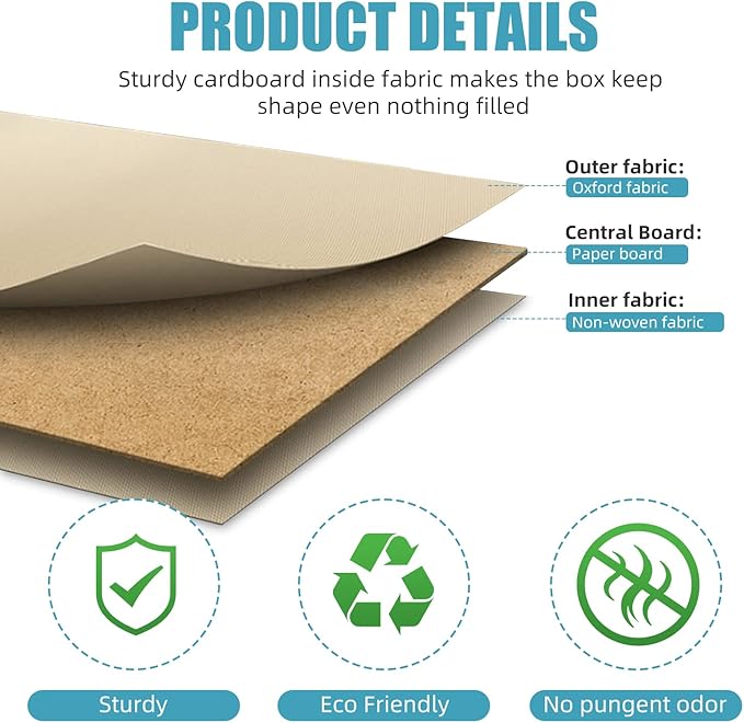 Linen Fabric Foldable Storage Cube Bin Organizer Basket - Image 5