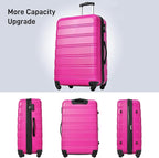 Merax Luggage sets of 3 Piece 20 24 IN Carry on Luggage Hard Case Pink Luggage - Image 4