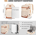 40L Travel Backpack with USB Charging Port, Water-Resistant Carry On Backpack - Image 6