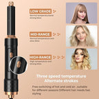 6 in 1 Detachable Hair Styling Tool Set: Ionic Hot Air Brush, Round Straightener Volumizer, Thermal Curler Wand, and Blow Dryer