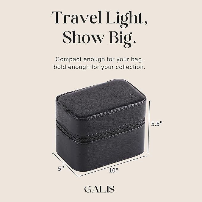 Galis Luxury Watch Case for Men High End Portable 2-Slot Watch Holder and Watch - Image 5