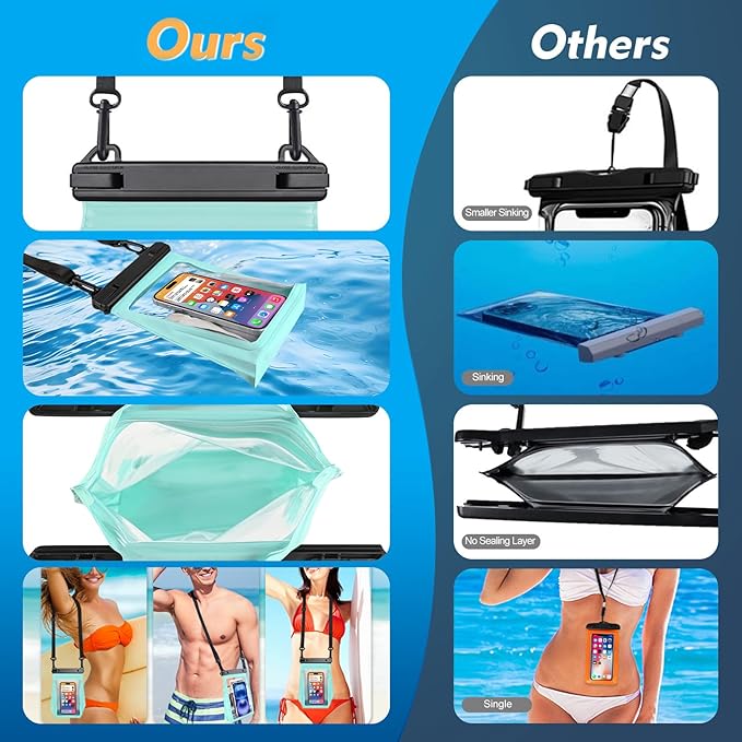 Large Waterproof Phone Pouch, Cell Phone Dry Bag - Image 2